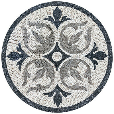 Md214, 35.43" Pattern Round Mosaic Medallion Tile