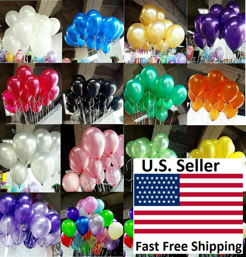 100pcs 10 Inch Colorful Pearl Latex Thickening Wedding Party Birthday Balloon