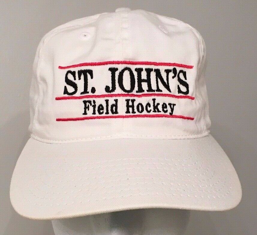 St. John's Field Hockey Hat Cap - White - Made In U.s.a. - One Size Fits All