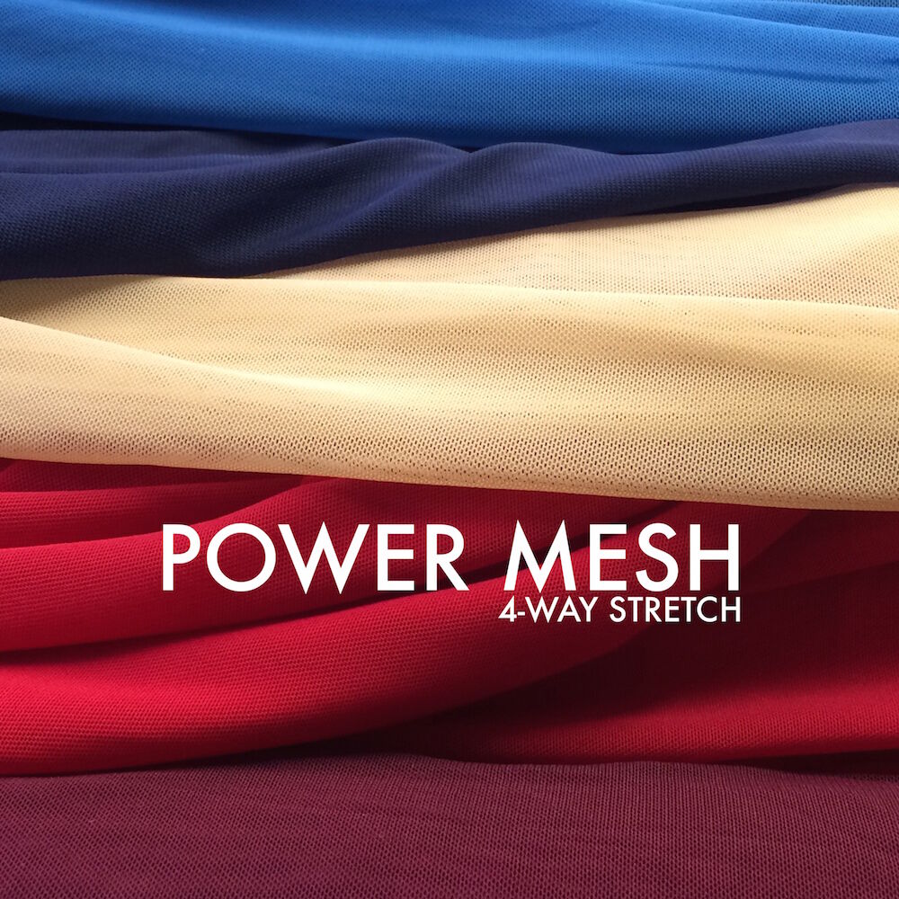 Solid Power Mesh Fabric Nylon Spandex 60" Wide Stretch Sold Bty Many Colors