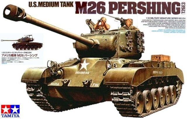 Tamiya 35254 1/35 Scale Military Model Kit U.s Medium Tank M26 Pershing T26e3