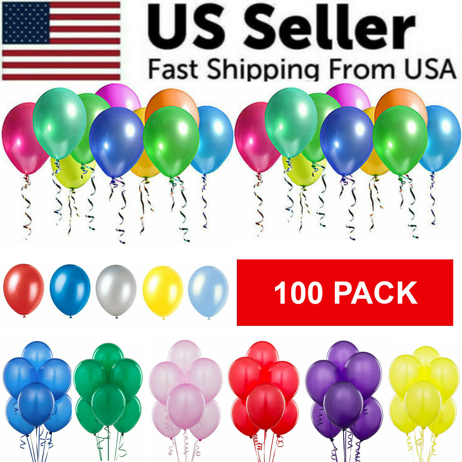 100pcs Colorful Latex Balloon 10 Inch Wedding Birthday Bachelorette Party Decor
