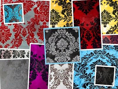 Taffeta Damask Velvet Flocking Fabric 58" Wide Sold By The Yard