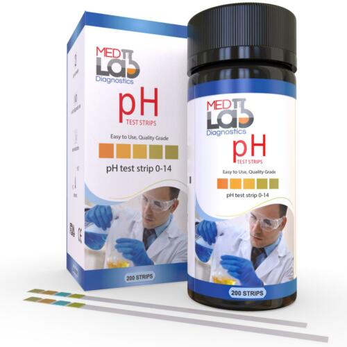 Ph Test Strips 0 To 14 (200 Ct) For Urine, Saliva, Drinking Water, Kombucha