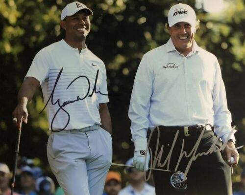 Tiger Woods - Phil Mickelson - Original Autographs - Hand Signed 8x10 W/ Coa