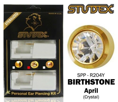 Studex Personal Ear Piercing Kit With Pre Loaded Gold Plated April Birthstone Pi