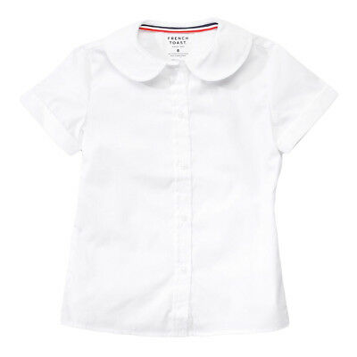 Girls White Blouse Peter Pan Collar Short Sleeve French Toast Sizes 4 To 20