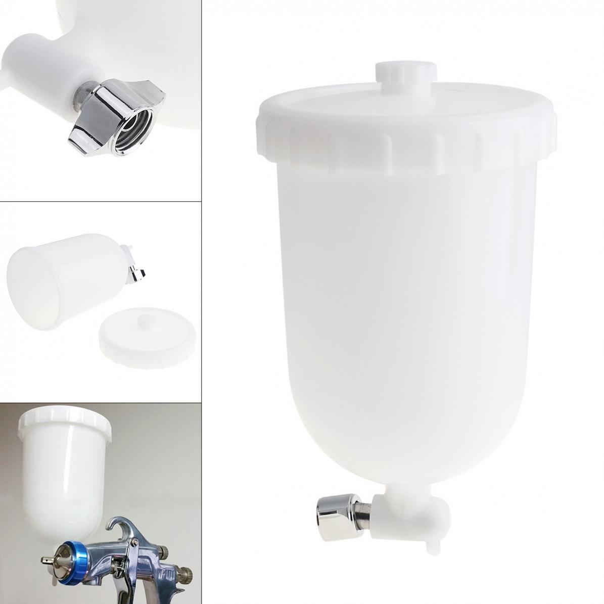 400ml White Spray Paint Cup Abs Plastic Pot With 1/4&apos&apos Interface