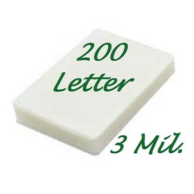 200 Letter Laminating Laminator Pouches Sheets 9 X 11-1/2 3 Mil Scotch Quality