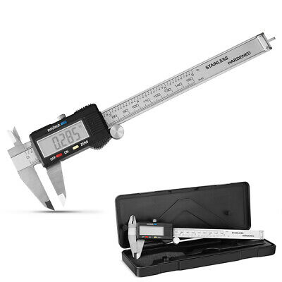 Electronic Digital Caliper With Stainless Steel Construction, Lcd Screen & Case