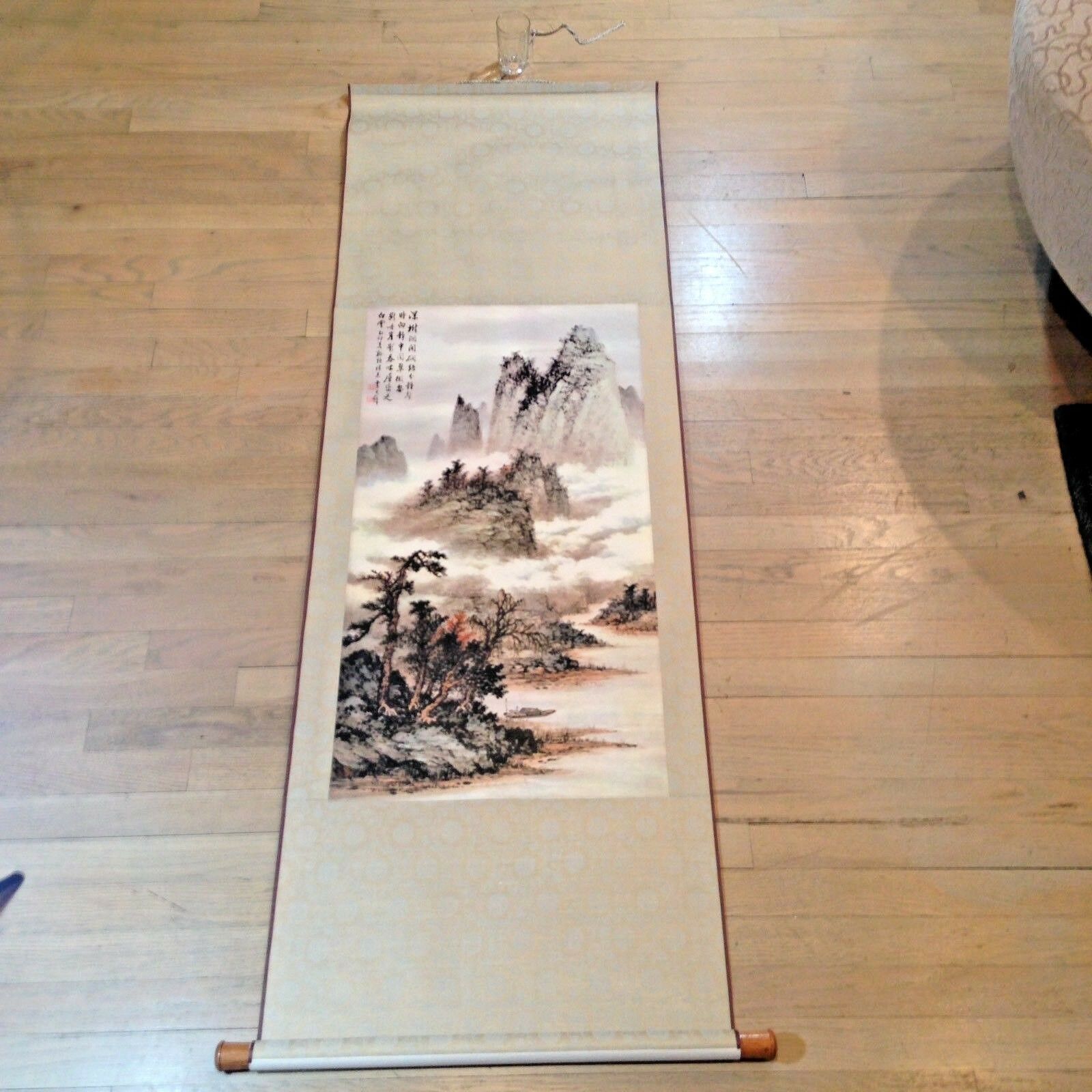 Mountains By Huang Chun-pi Hanging Scroll Print Museum Taiwan 64x21" #3