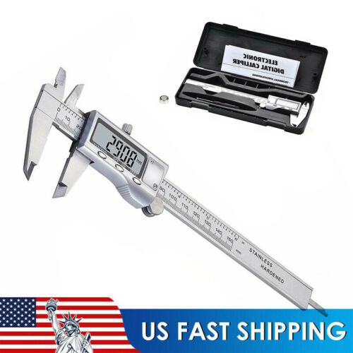 Steel Digital Caliper Vernier Micrometer Electronic Ruler Gauge Meter W/ Case Us