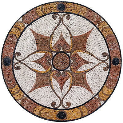 Md183, 39.37" Handmade Pattern Medallion Mosaic Art