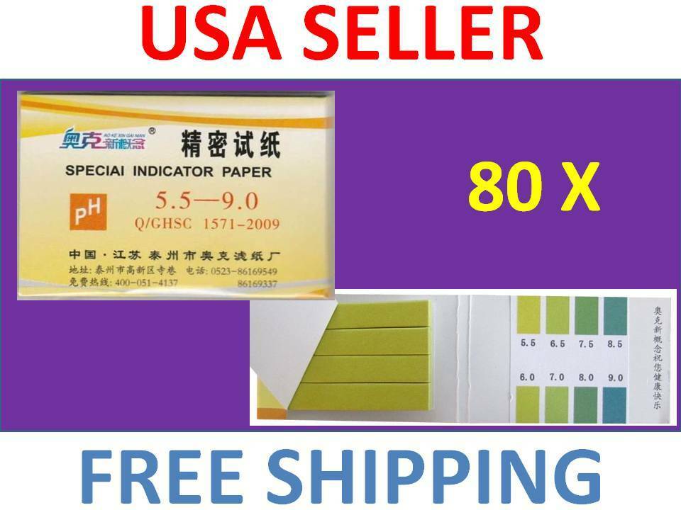 1 Pack / 80 Strips Of Ph 5.5-9.0 Special Indicator Paper Test Lab Water Soil