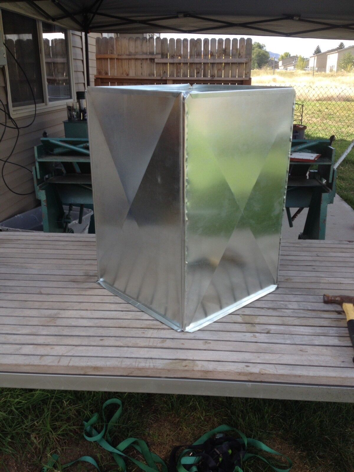 Supply Air Duct Plenum 20 X 20 X 24 Long With No End Cap Galvanized 26 Gauge