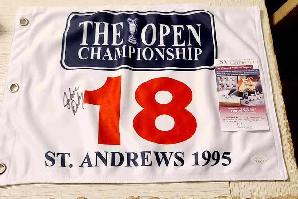John Daly Signed 95 St Andrews Golf Pga Flag Psa Coa Autograph Pin Flag 18 Mint